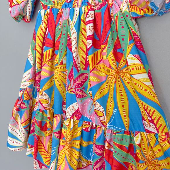 Flying Tomato Blue and Pink Puff Sleeve Sundress - Picture 6 of 13